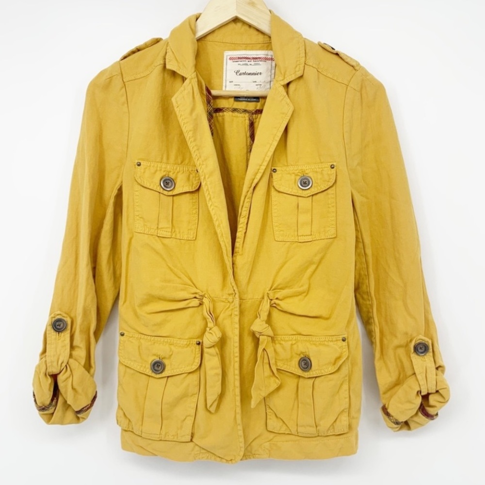 Cartonnier Yellow Nepal Safari Utility Jacket SZ 4 - Picture 14 of 14